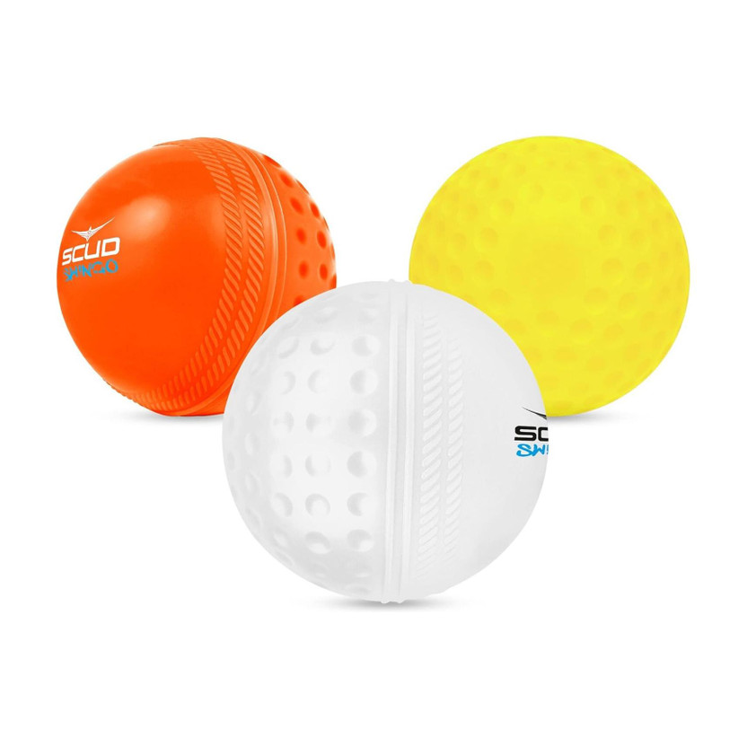 scud Swingo WindBall for Cricket,Specially Designed for Swing,Half-Dimple&Half-Smooth Cricket Synthetic Ball(Standard, Pack of 3, Multicolor)