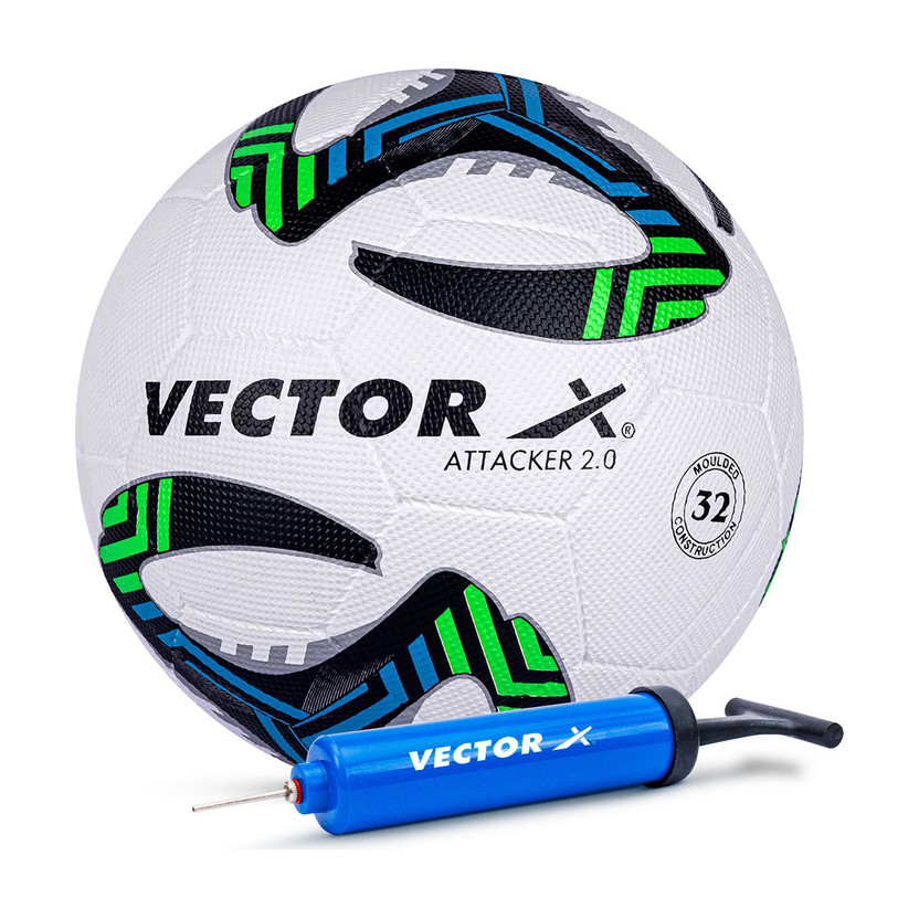 VECTOR VECTOR X Attacker 2.0 +Pump 32 Panel Rubber Moulded+Butyl Bladder Soccer 12+ age Training Football - Size: 5(Standard, Pack of 1) - Flipkart Deal