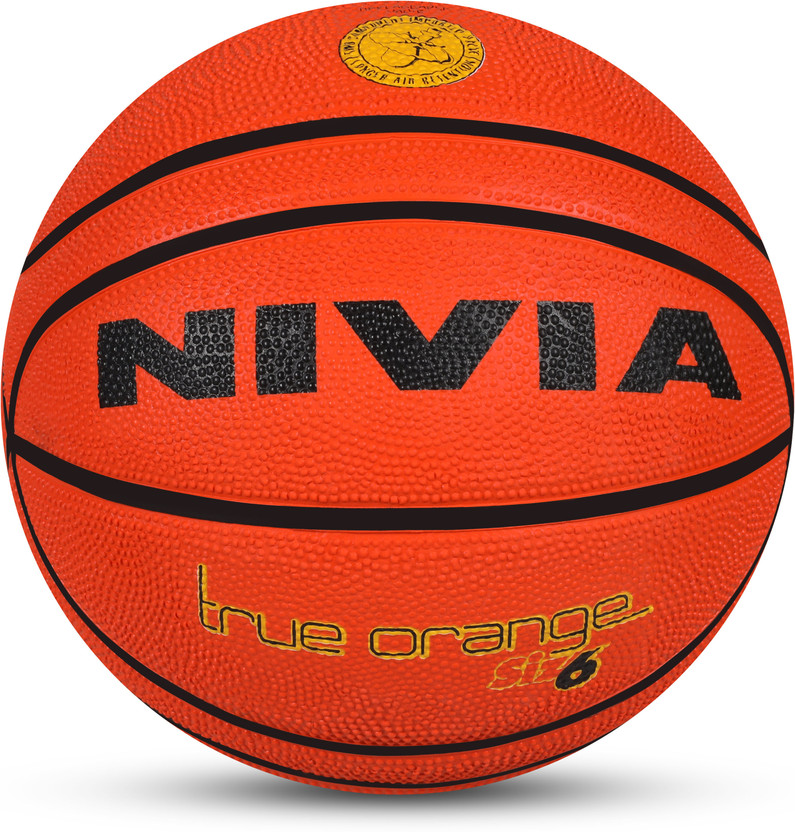 NIVIA True Orange, 14 Panels, Rubber Moulded, Training Ball, Ideal for all surfaces Basketball - Size: 6(Kids, Pack of 1, Orange)
