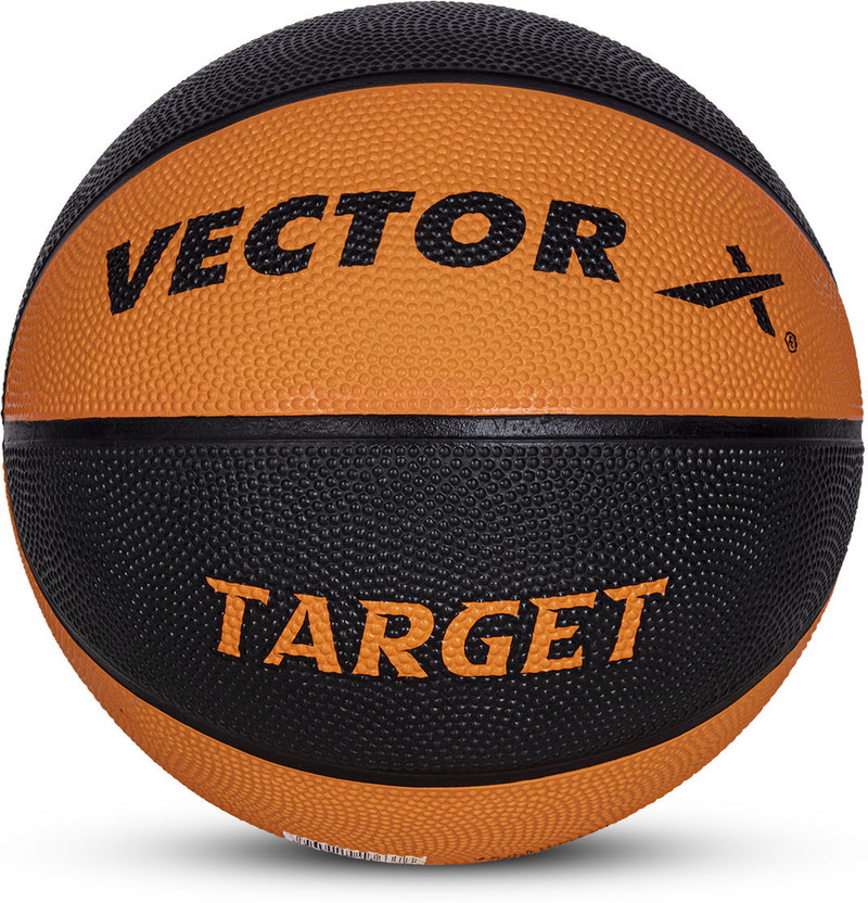 VECTOR X Target Indoor & Outdoor Rubber Moulded Soft Practice Sports Ball Basketball - Size: 3(Kids, Pack of 1, Orange)