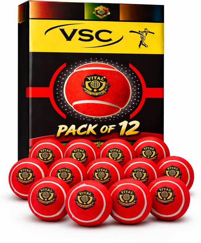 VITAL SPORTS CLUB Durable Tennis Balls Lightweight Practice & Training Tennis Ball(Standard, Pack of 12, Red)