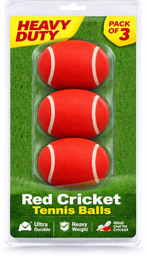 Quick Pick India Heavy Weight Red Cricket Tennis Ball(Standard, Pack of 3, Red)