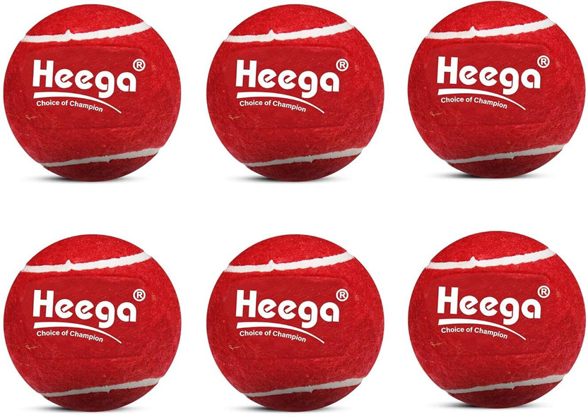 Heega Heavy Quality Cricket Tennis Ball(red) Cricket Tennis Ball(Standard, Pack of 6, Red)
