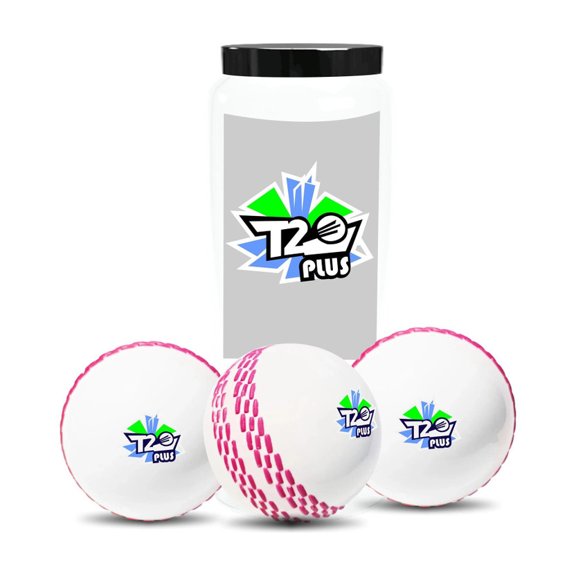 Jaspo T-20 Plus Practice Cricket /Wind Balls for Indoor & Outdoor Cricket Synthetic Ball(Standard, Pack of 3, White)