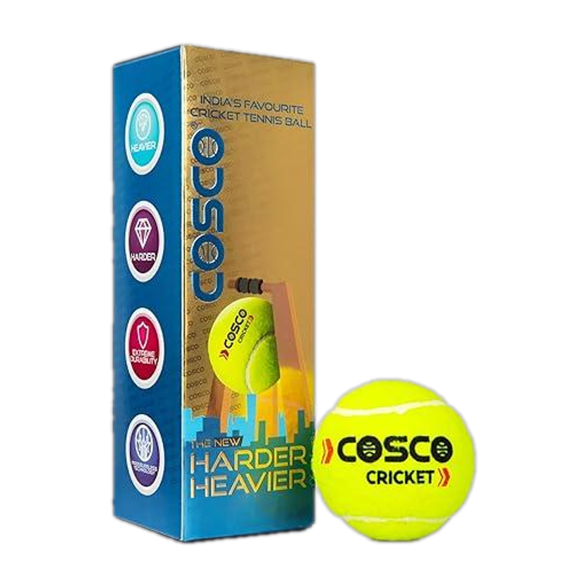 COSCO Cricket Tennis Ball (Pack of 3) Cricket Tennis Ball(Standard, Pack of 3)
