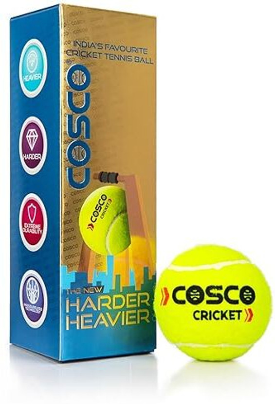 COSCO Cricket Tennis Ball (Pack of 3) Cricket Tennis Ball(Standard, Pack of 3)
