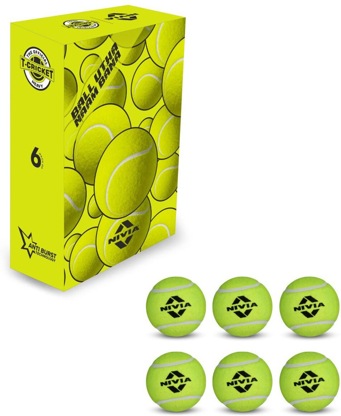 NIVIA Cricket Tennis Ball Heavy Weight (Pack of 6 Balls) Cricket Tennis Ball(Standard, Pack of 6, Yellow)