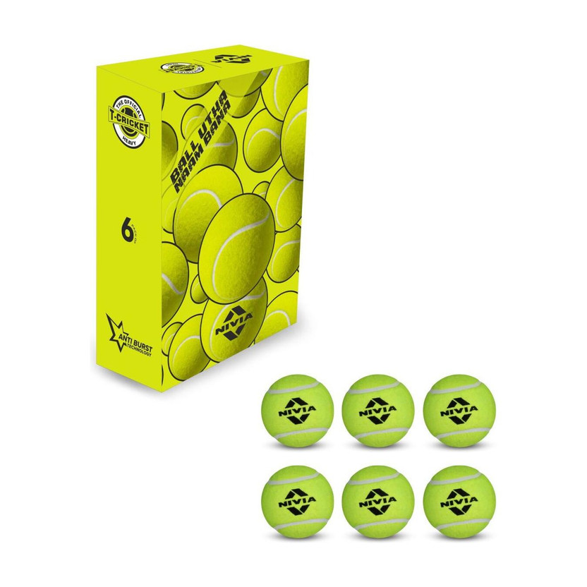 NIVIA NIVIA Cricket Tennis Ball Heavy Weight (Pack of 6 Balls) Cricket Tennis Ball(Standard, Pack of 6, Yellow) - Flipkart Deal