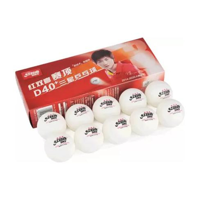 Double Happiness DHS D40+ 3 Star Professional Tournament Grade, Precision Bounce, ITTF Appr, Table Tennis Ball(Standard, Pack of 10, White)