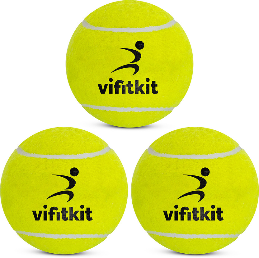 VIFITKIT VFK by Xtrim Ace Soft Light Weight Turf Gully Cricket Ground High Bounce Tennis Ball(Standard, Pack of 3, Green)