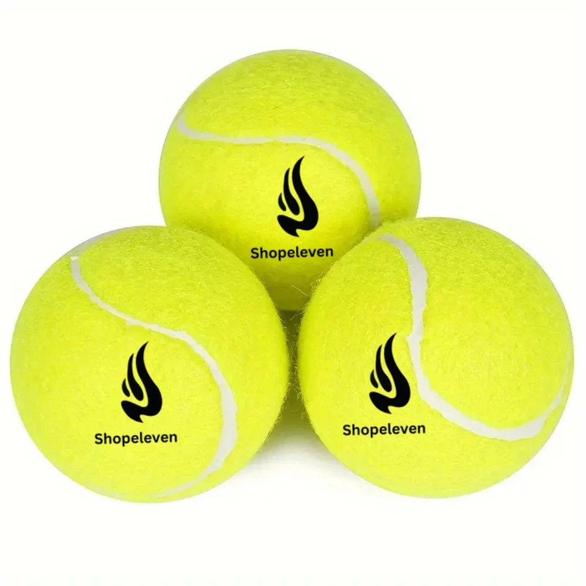 Shopeleven Light Weight Tennis and Cricket Ball Tennis Ball Soft & Bouncy Tennis Ball(Standard, Pack of 3, Green)