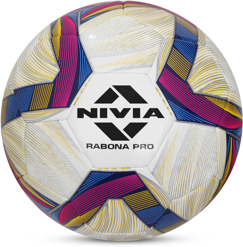 NIVIA Rabona Pro, 32 Panel Design, TPU, Ideal For Natural and Artificial Turf Football - Size: 5(Standard, Pack of 1, Multicolor)