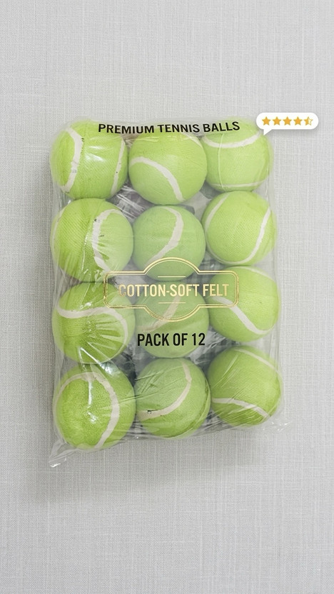 K Art Sports Premium Tennis Balls - Cotton-Soft Felt (Pack of 12) Tennis Ball(Standard, Pack of 12, Green)
