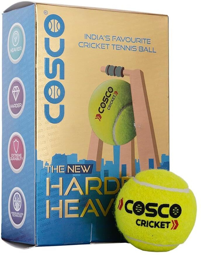 Happiory Cricket Tennis Ball Hard and Heavy Pack of 6 India's Favourite Tennis Ball Cricket Rubber Ball(Standard, Pack of 6, Green)