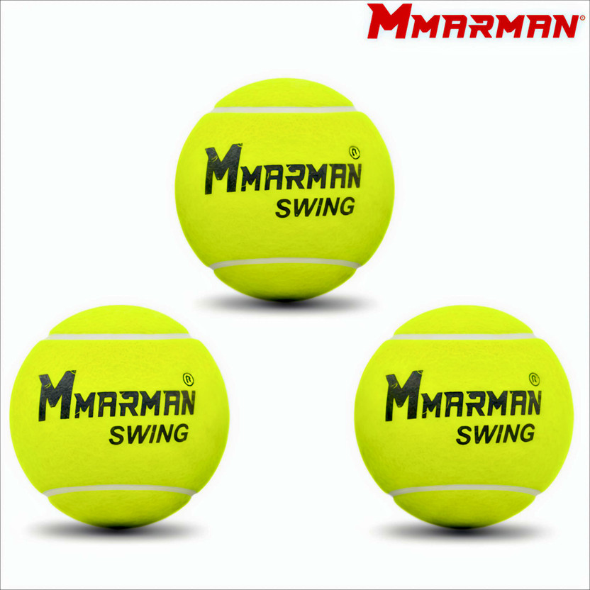 Marman SWING Cricket Tennis Ball(Standard, Pack of 3, Yellow)