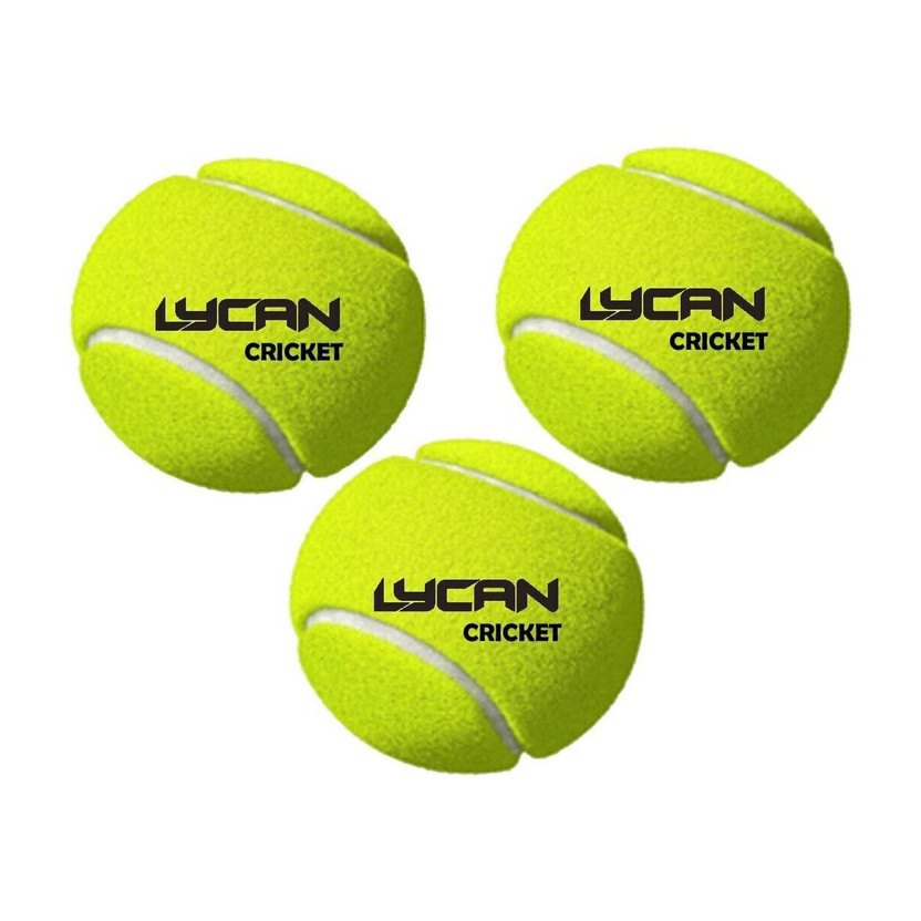 LYCAN cricket Tennis Ball(Standard, Pack of 3, Green)