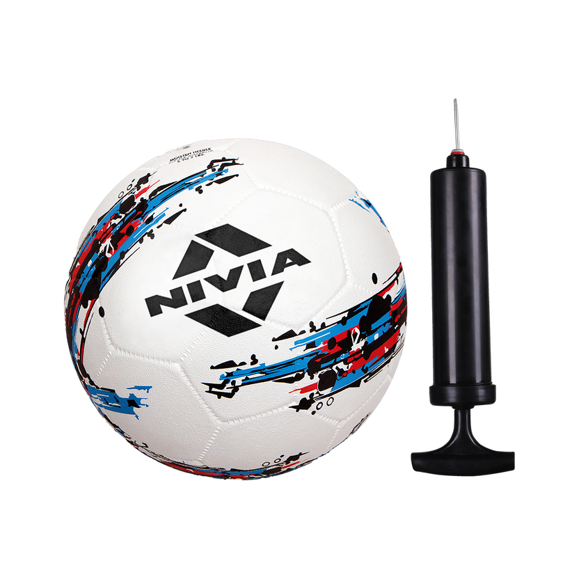 NIVIA Storm with Pump Football - Size: 5(Standard, Pack of 1, White, Black)