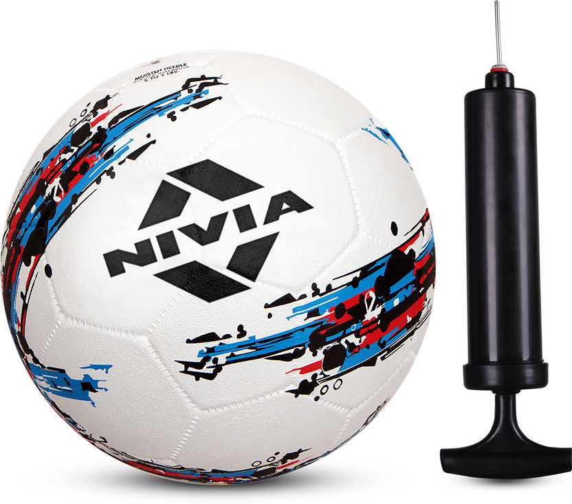 NIVIA Storm with Pump Football - Size: 5(Standard, Pack of 1, White, Black)