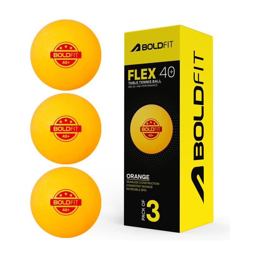 BOLDFIT Table Tennis Balls 3 Star 40+ Combo Abs Tt Balls Ping Pong Ball For Kids & Adult Table Tennis Ball(Standard, Pack of 6, Orange)