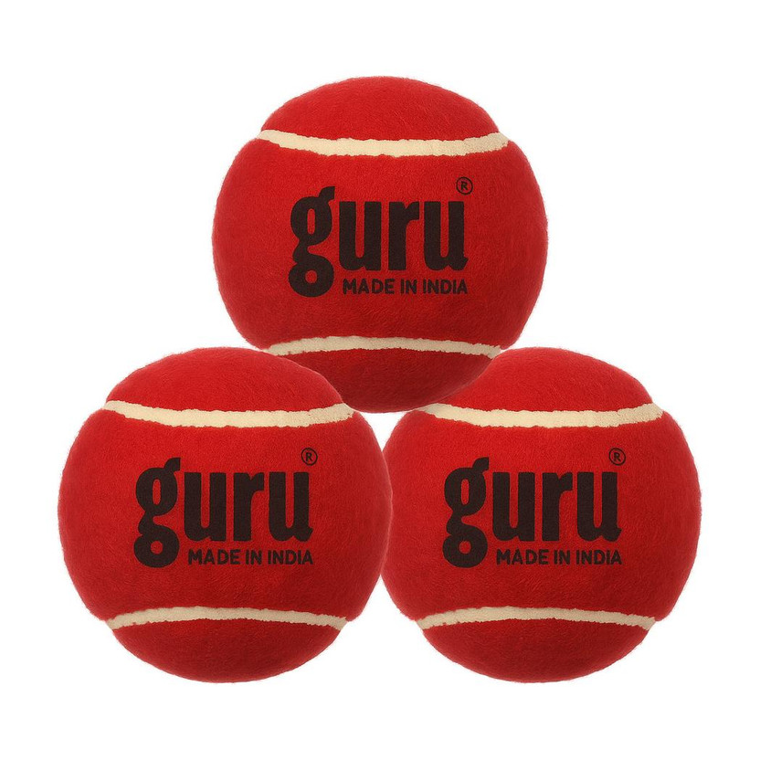 Guru Cricket Tennis ball (Heavy) Cricket Tennis Ball(Standard, Pack of 3)