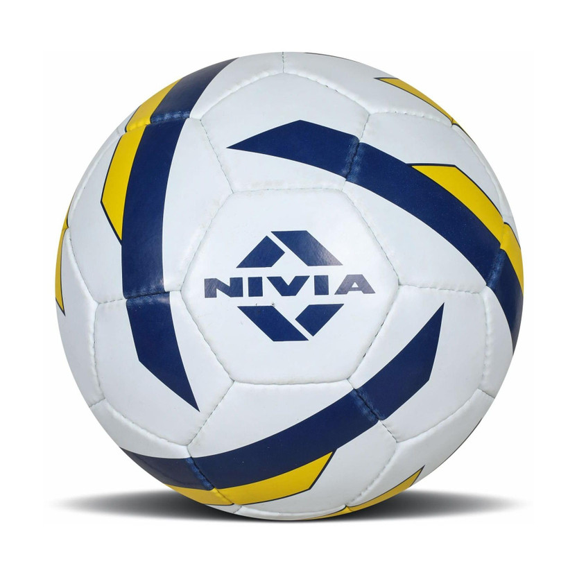 NIVIA Vega Football - Size: 5(Standard, Pack of 1, White, Yellow)