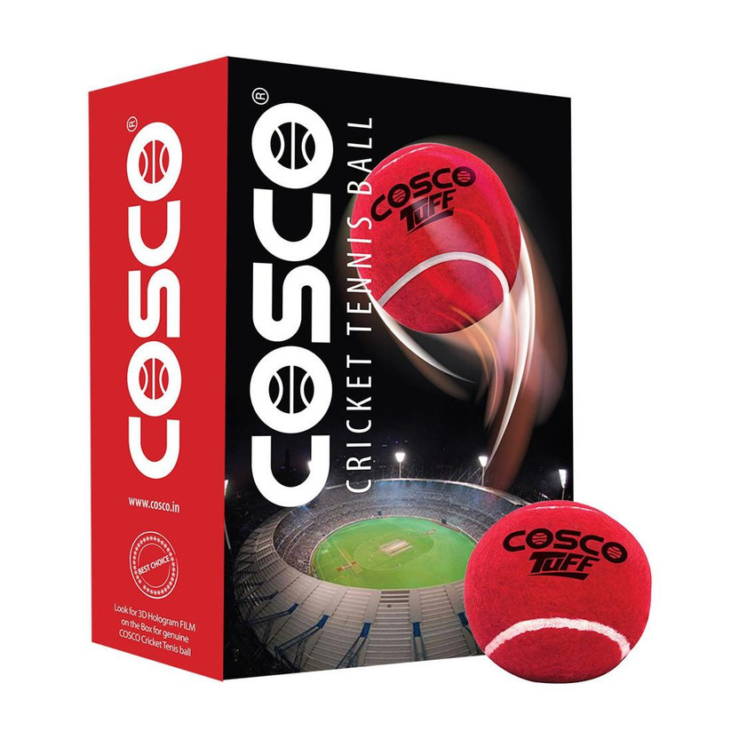 COSCO Tuff Cricket Tennis Ball(Standard, Pack of 6, Red)