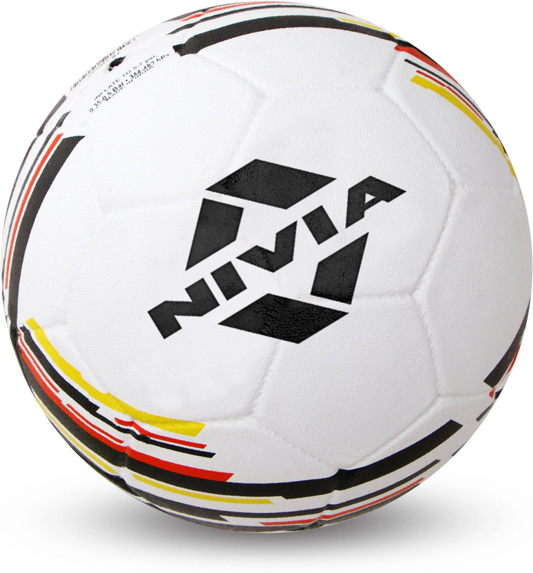 NIVIA Country Colour (Germany), Rubberized Moulded, For Hard Surfaces, Soccer Football - Size: 5(Standard, Pack of 1, White, Black, Yellow)