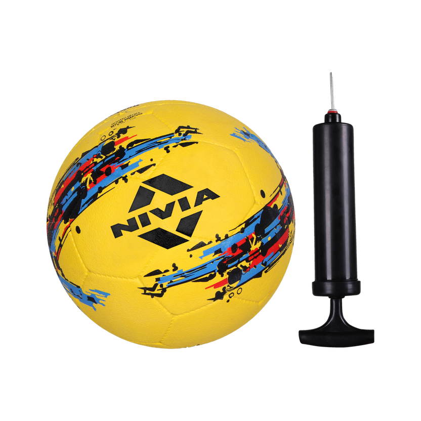 NIVIA Storm with Pump Football - Size: 5(Standard, Pack of 1, Yellow, Black)
