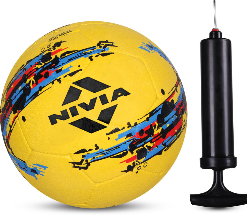 NIVIA Storm with Pump Football - Size: 5(Standard, Pack of 1, Yellow, Black)