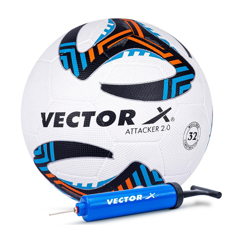 VECTOR VECTOR X Attacker 2.0+Pump 32 Panel Rubber Moulded+Butyl Bladder Soccer 12+ age Training Football - Size: 5(Standard, Pack of 1) - Flipkart Deal
