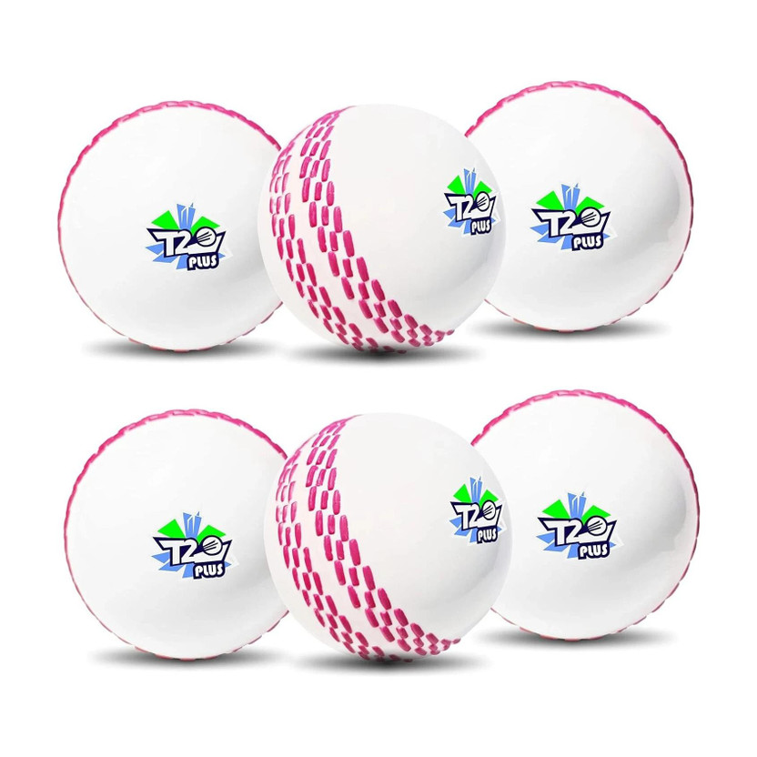 Jaspo T-20 Plus Practice Ball/Wind for - Indoor & Outdoor Street & Beach Cricket Synthetic Ball(Standard, Pack of 6, White)