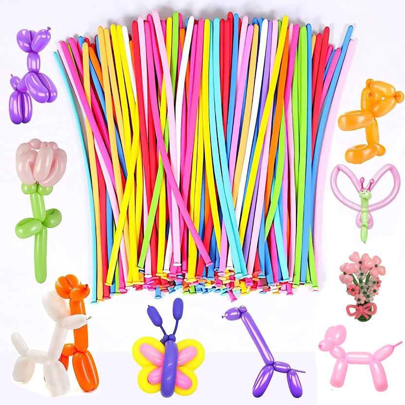 Rimi's Solid Animals Kit Long Twisting Balloons, Modelling Magic Balloon for Party Decoration Balloon(Multicolor, Pack of 100)