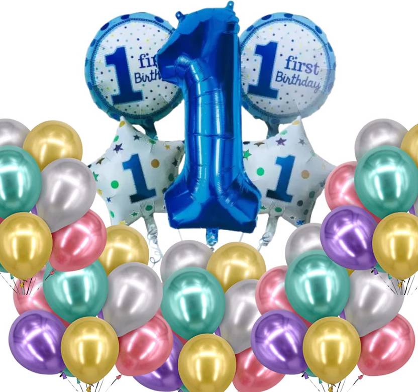 Wonder Printed First Birthday Boy Decoration Combo with