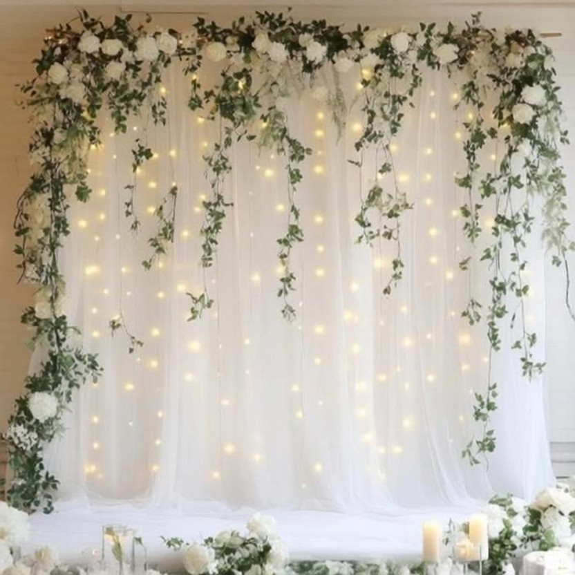 FLIPZONE FLIPZONE Printed White net Backdrop Combo kit with Artificial Green Leaves for Wall Decorations Balloon(White, Pack of 8) - Flipkart Deal