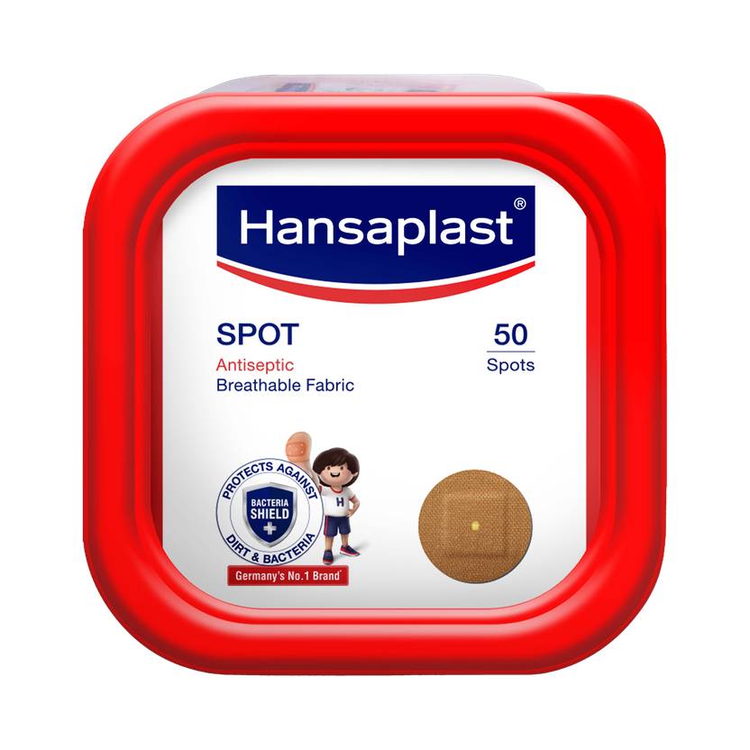 HANSAPLAST First Aid Tape Spot Bandage| Pack of 50 Adhesive Band Aid(Set of 1)