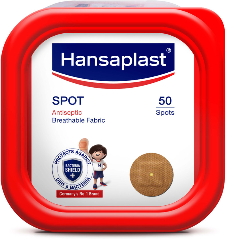 HANSAPLAST First Aid Tape Spot Bandage| Pack of 50 Adhesive Band Aid(Set of 1)