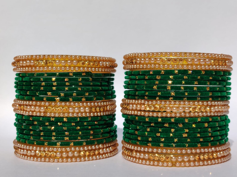 T4 GD BANGLES Glass Bangle Set(Pack of 42)