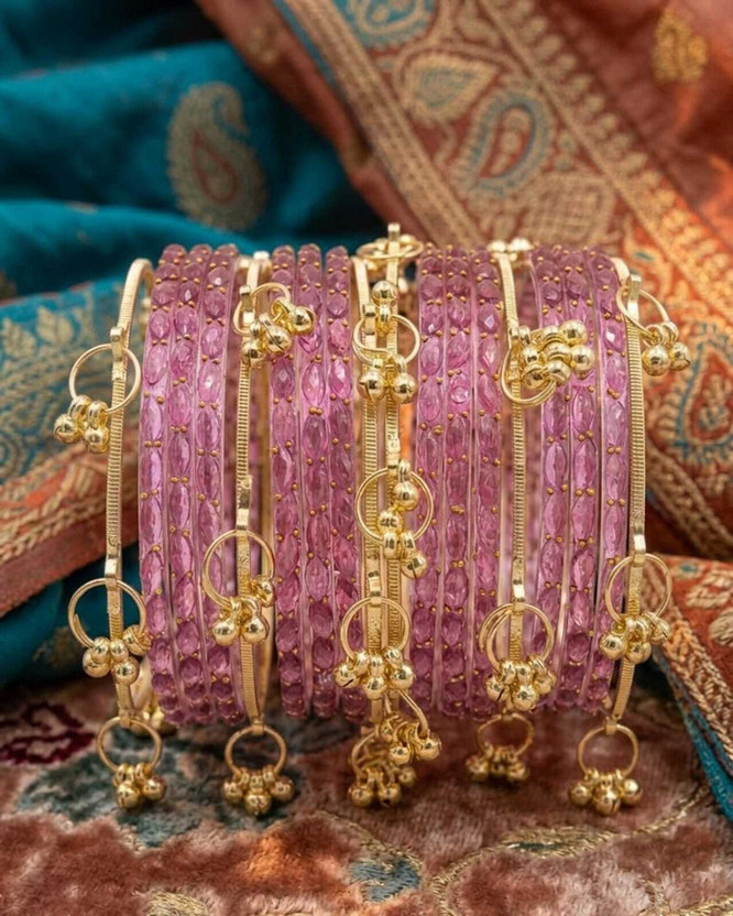 SUHAGVILLA Glass Bangle(Pack of 18)