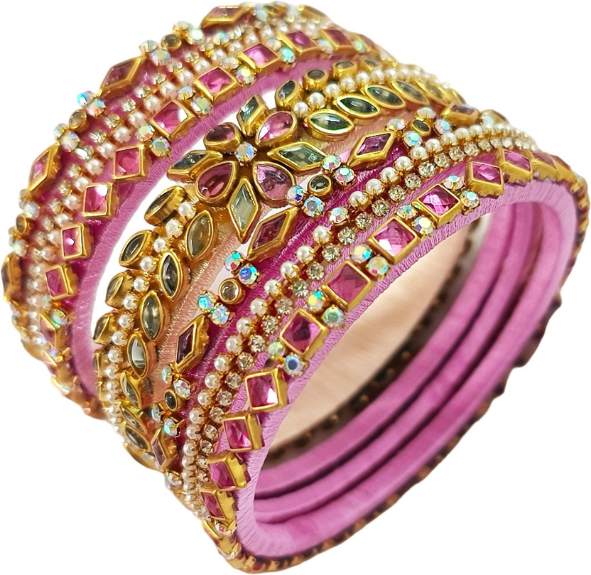 VNHANDICRAFTS Fabric, Dori Bangle Set(Pack of 6)