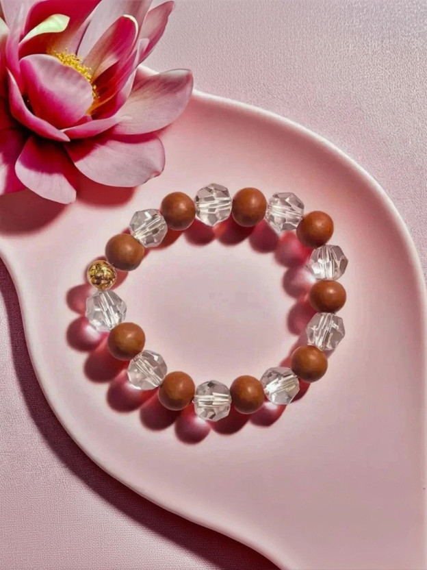 Trishakti Wood, Crystal Beads, Crystal Bracelet