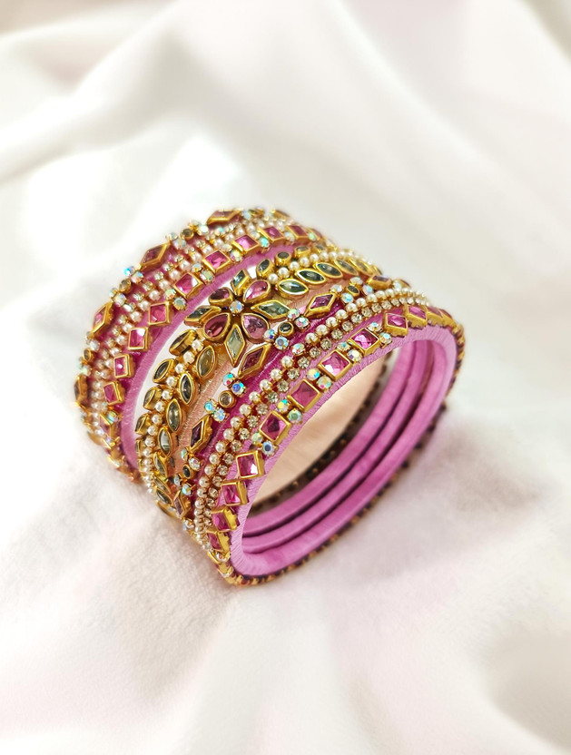 VNHANDICRAFTS Fabric, Dori Bangle Set(Pack of 7)