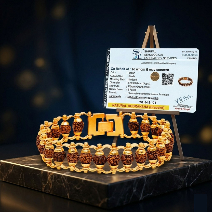 BRACERO Rudraksha Gold-plated Bracelet
