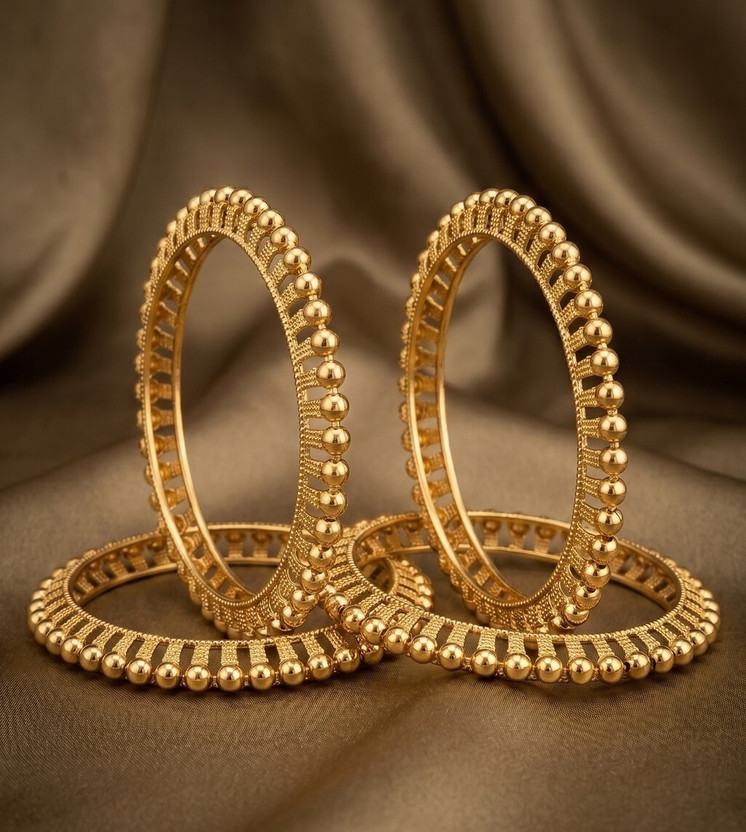 NUI Alloy Gold-plated Bangle Set(Pack of 4)