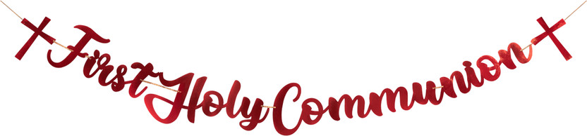 The Decor Queen First Holy Communion Banner | Elegant Religious Party Decoration Banner(8 ft, Pack of 1)