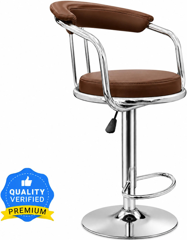 neo chair Classic Brown Revolving | Kitchen | Café | Stores | Leatherette Metal Bar Stool(Finish Color - Brown, DIY(Do-It-Yourself))