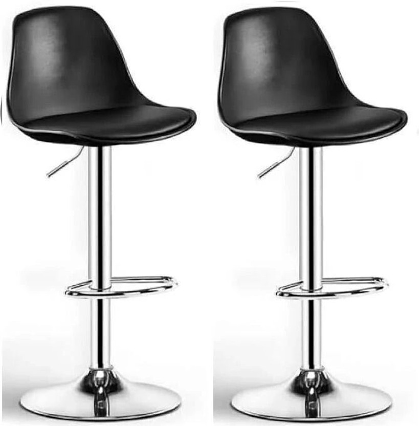 SEATFIT Adjutable Height, Revolving Bar Stool Chair for cafe, Restro, Home Pack of 2 Metal Bar Chair(Finish Color - Black, DIY(Do-It-Yourself))