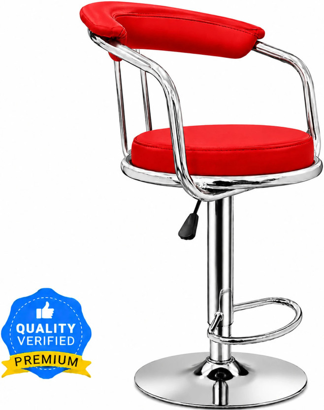 neo neo chair Classic Orange Revolving | Kitchen | Café | Stores | Leatherette Metal Bar Stool(Finish Color - Red, DIY(Do-It-Yourself)) - Flipkart Deal