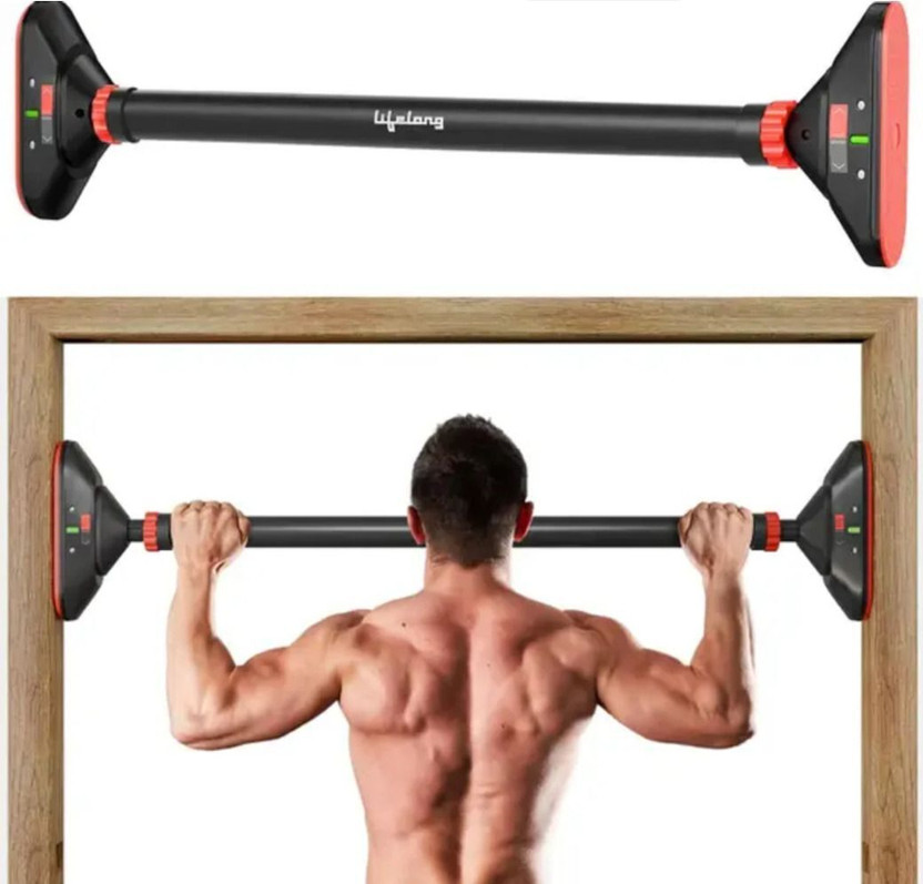 Lifelong LLPB02 Pull Up Bar for Home Workout|Chin Up Bar, 65-95CM|Max User Weight 150kg Pull-up Bar(Black)