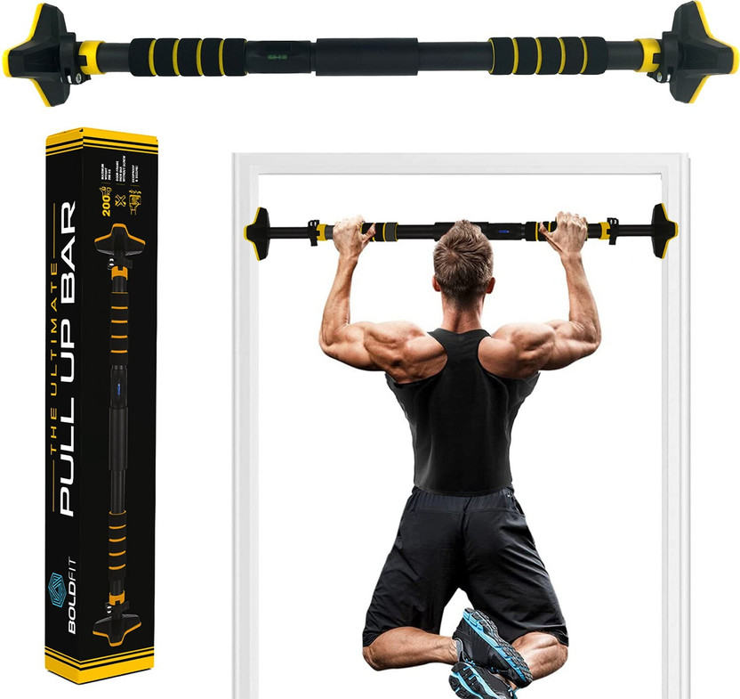 BOLDFIT Pull Up Bar For Home Wall Chin Up Bar For Home Workout Door Pullups Rod Stand Pull-up Bar(Black)