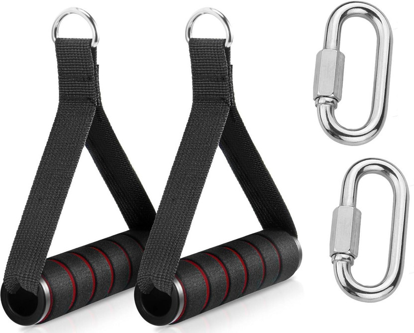 LCARNO Exercise Handle, Fitness Equipment for Strength Trainer, Quick Locking Carabiner Multi-training Bar(Black)